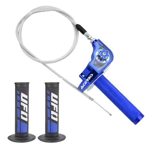 Universal 7/8" Aluminum Throttle Assembly & Cable Kit with UFO Grips