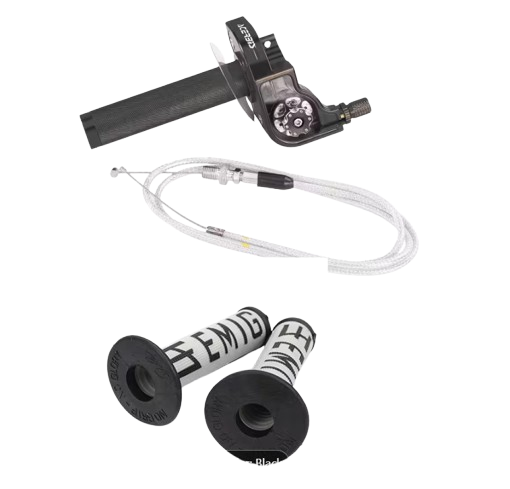 Universal 7/8" Aluminum Throttle Assembly & Cable Kit with EMIG Grips