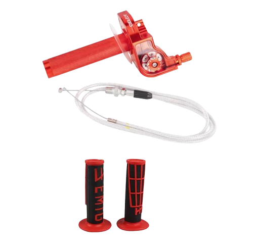 Universal 7/8" Aluminum Throttle Assembly & Cable Kit with EMIG Grips