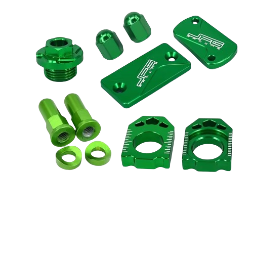 Green CNC Billet Aluminum Accessory Pack for Kawasaki KX250F / KX450F