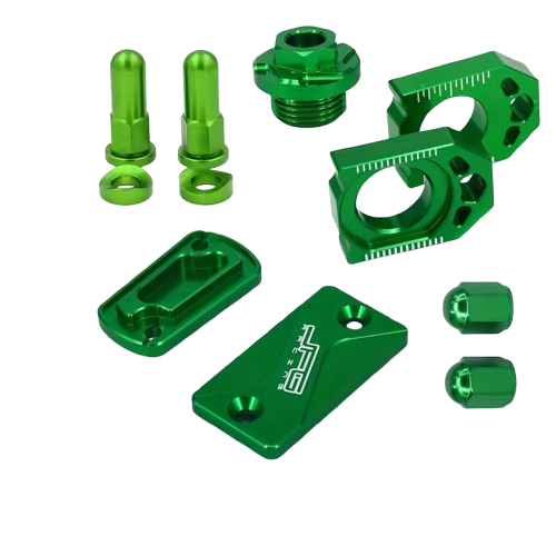Green CNC Billet Aluminum Accessory Pack for Kawasaki KX250F / KX450F