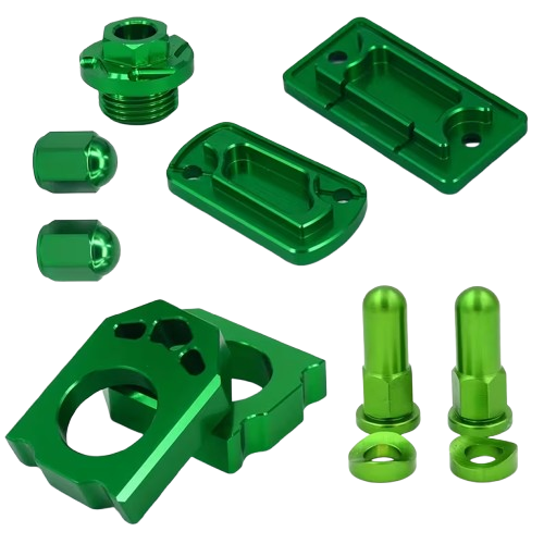 Green CNC Billet Aluminum Accessory Pack for Kawasaki KX250F / KX450F
