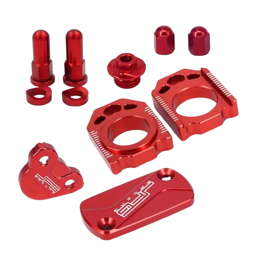 Red CNC Billet Aluminum Accessory Pack for Honda