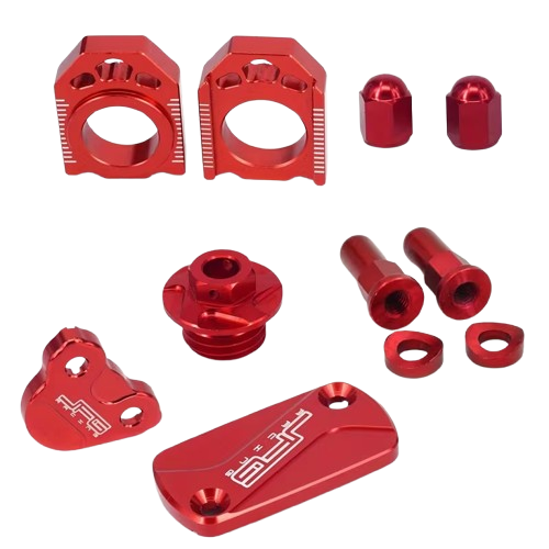 Red CNC Billet Aluminum Accessory Pack for Honda