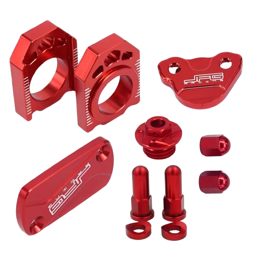 Red CNC Billet Aluminum Accessory Pack for Honda